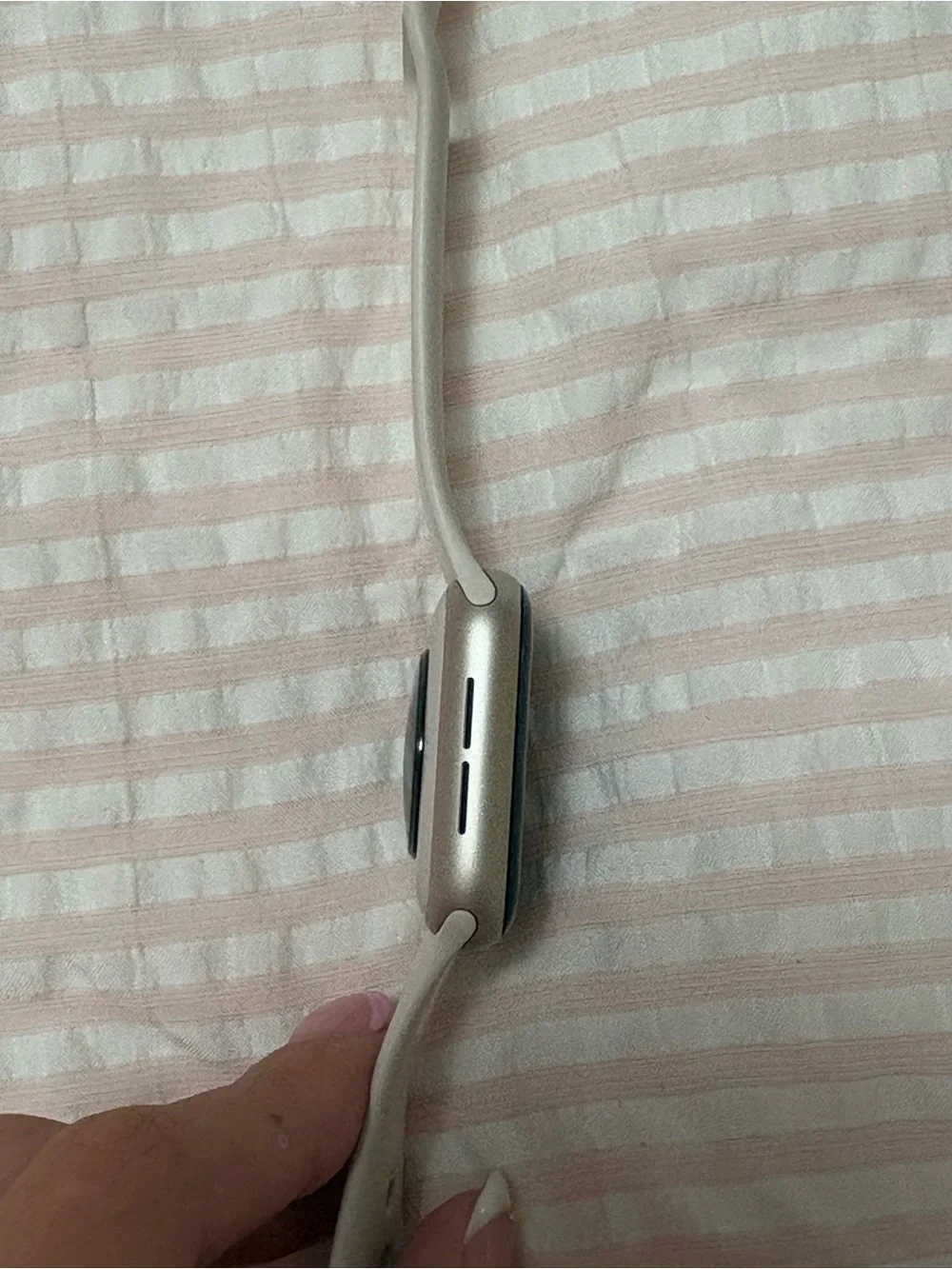 Apple watch SE second generation with off white Silicone Band